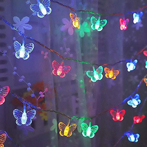 Decorman 13ft 96 LED Butterfly Curtain Lights with Remote - USB Powered Fairy String Lights, 16 Butterflies & 8 Lighting Modes for Bedroom, Window, Wall Decor - Perfect for Christmas, Wedding, Party & Home Decoration