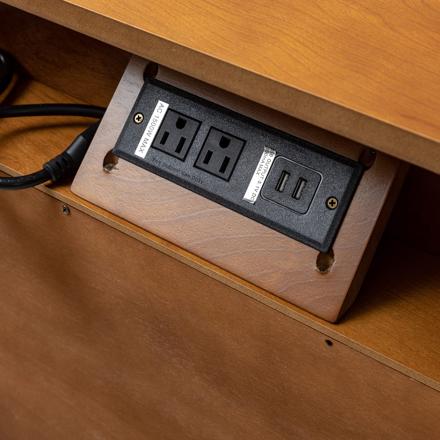 Mid Century Modern Nightstand with 2 Drawers & Built-in USB Outlets - Stylish Bedside Table for Bedroom, Living Room, or Office