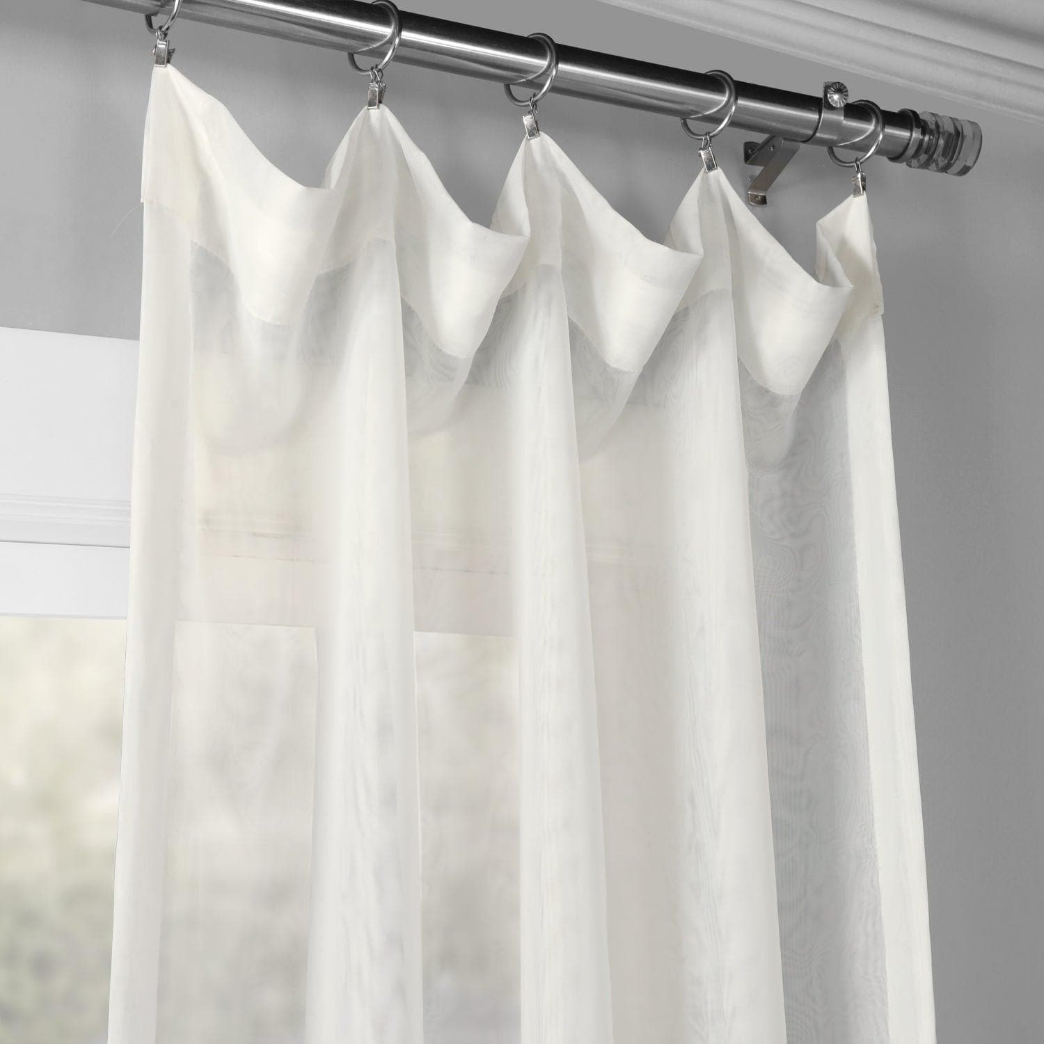 Double Layered Off White Sheer Curtains for Living Room & Bedroom - Light Filtering Window Drapes for Privacy & Style