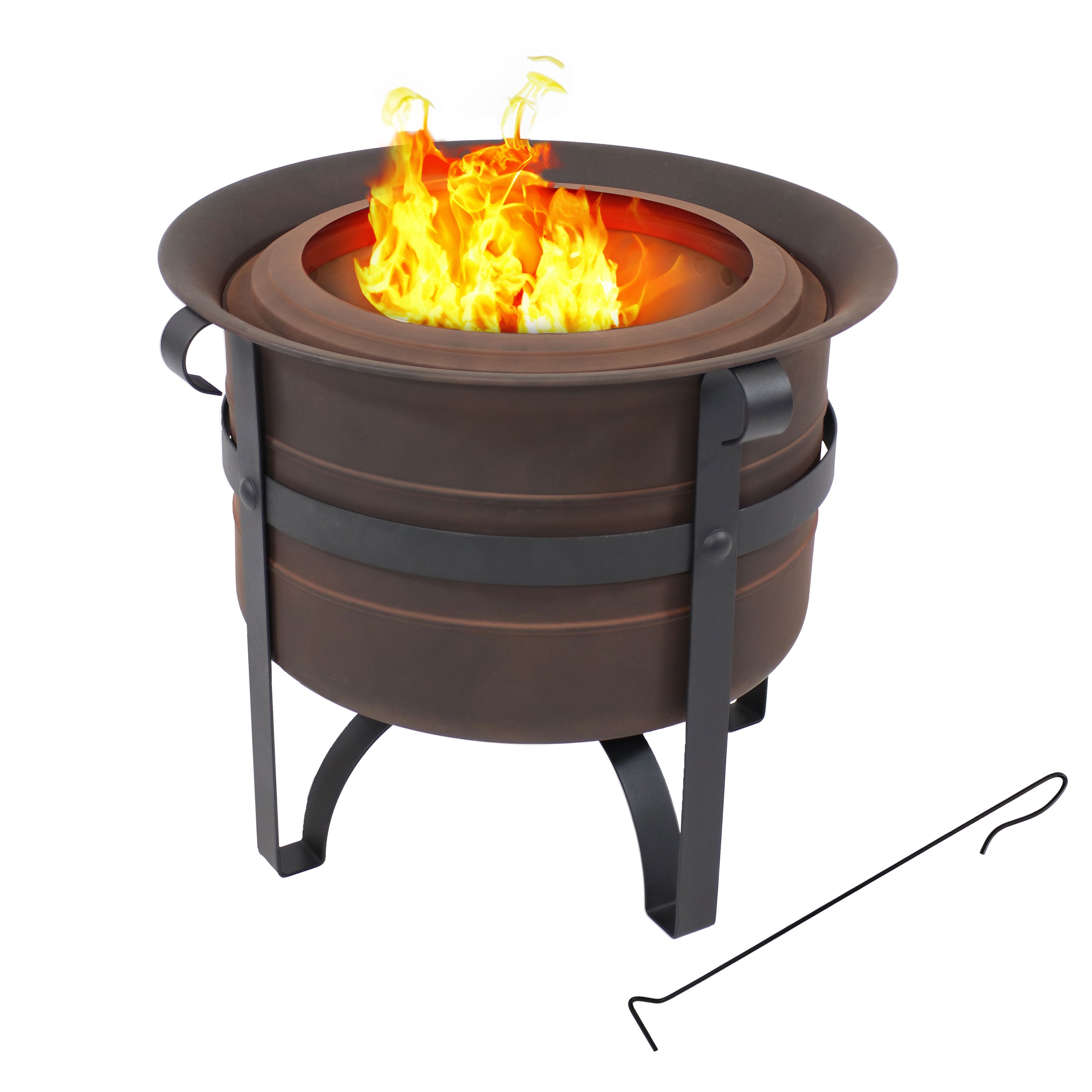 Sunnydaze Cauldron Style 23-Inch Outdoor Smokeless Fire Pit - Perfect for Backyard Gatherings, Camping & Patio Relaxation