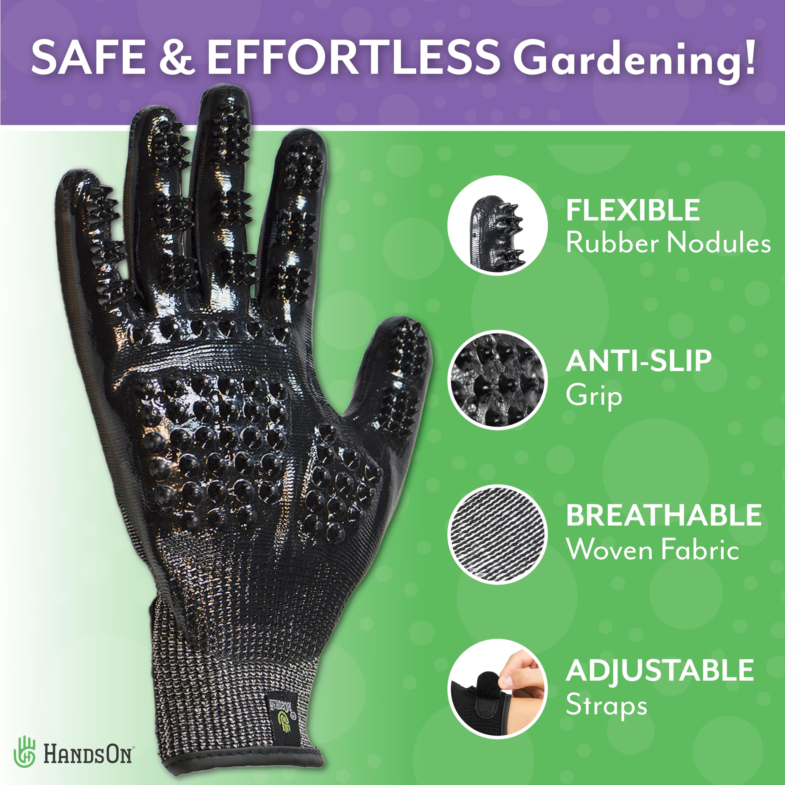 HANDSON Gardening Gloves - Cut & Water Resistant Work Gloves for Men & Women - Heavy Duty Outdoor Yard Work Gloves - Gardening Supplies for Gardeners & Landscapers (Large, 1 Pair) - Perfect for Planting, Weeding & Landscaping Projects