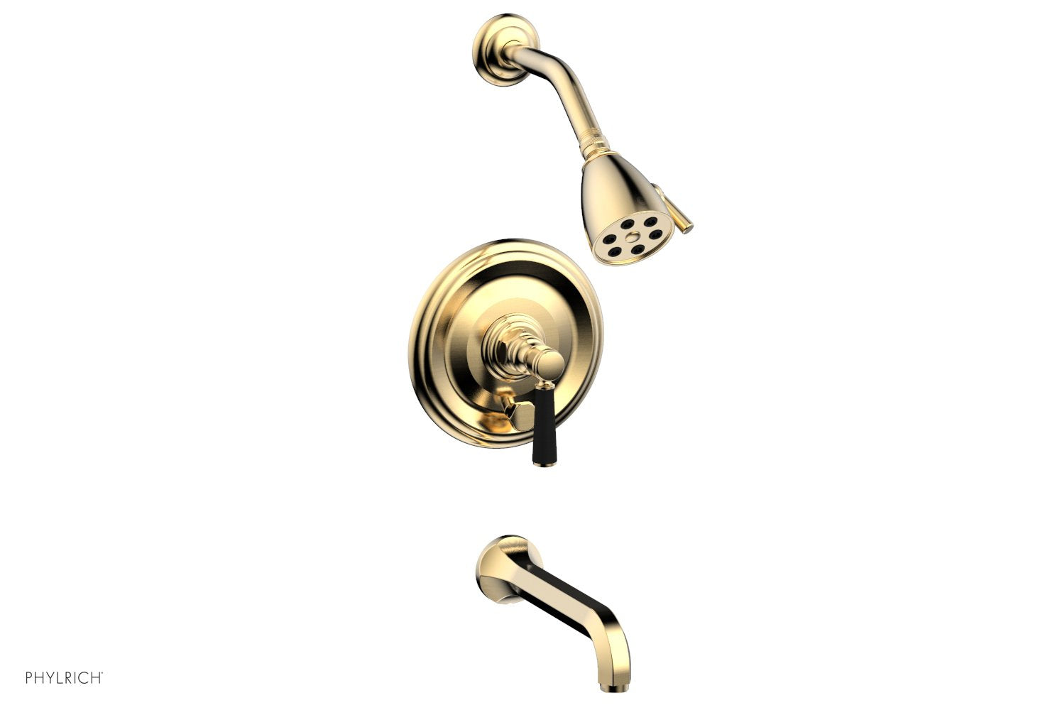 HEX TRADITIONAL Pressure Balance Tub and Shower Faucet Set - Satin Black Finish with Lever Handle (Model 500-27) | Perfect for Bathroom Renovation & Modern Home Decor