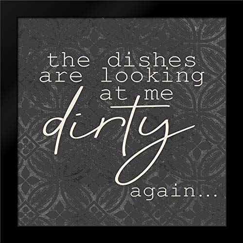 Allen Kimberly 20x20 Inch Black Modern Framed Wall Art Print - The Dishes Squared | Contemporary Home Decor for Living Room, Bedroom & Office