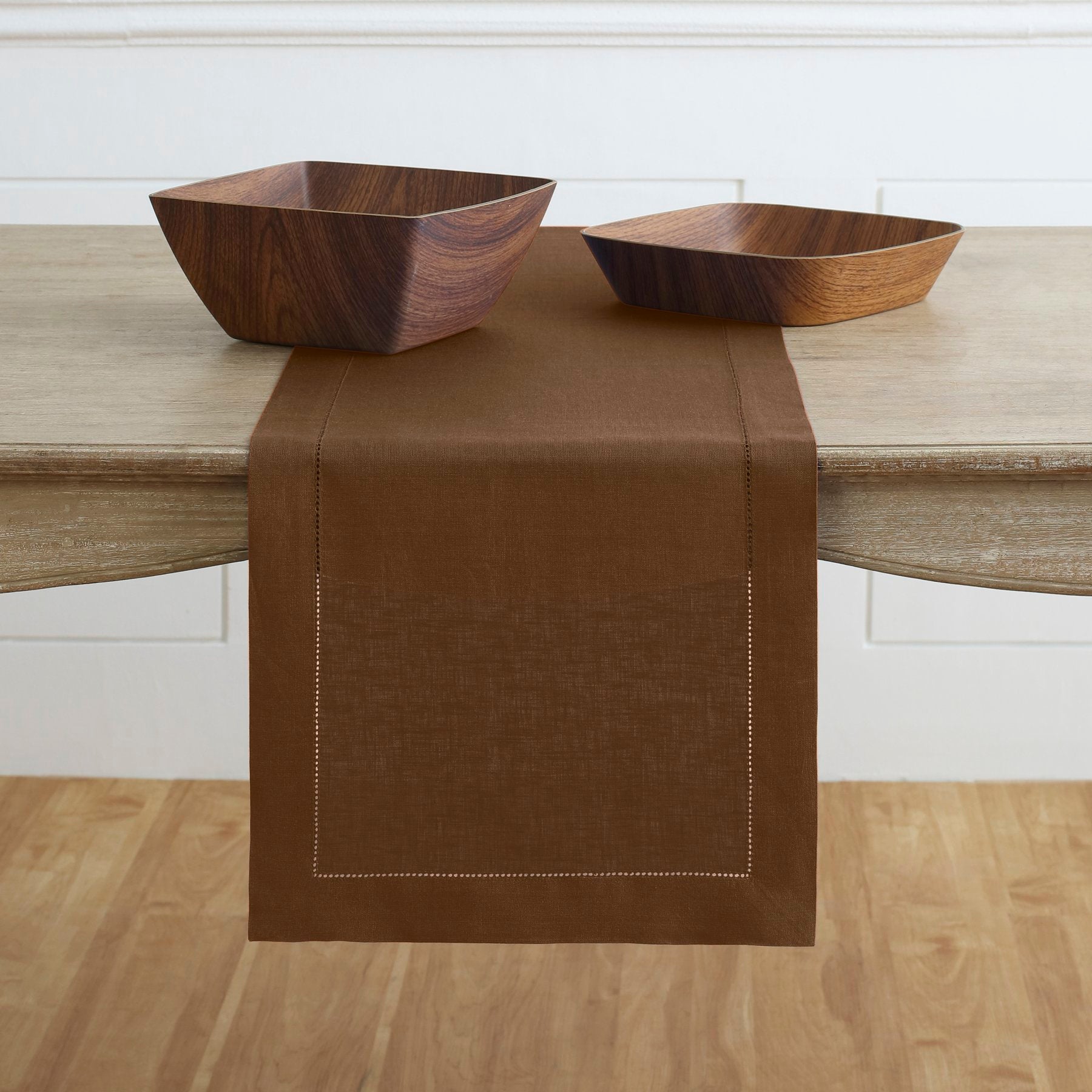 Elegant Classic Hemstitch Table Runner - Premium Linen Dining Table Decor for Weddings, Holidays & Home Decor