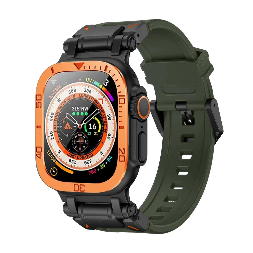 Durable Silicone Band with Stainless Steel Case & Tempered Glass - Perfect for Outdoor Sports, Fitness & Everyday Wear