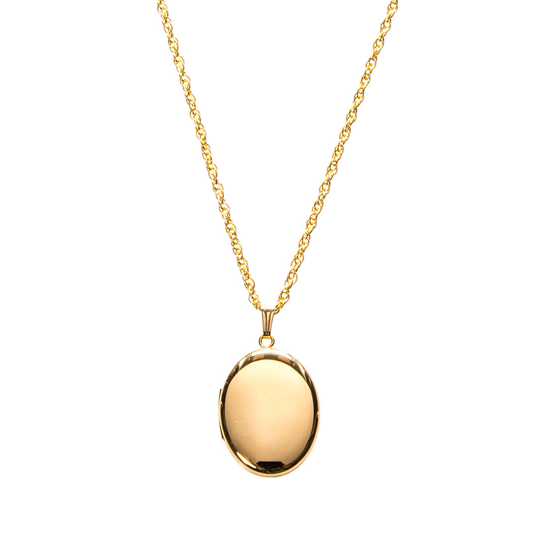 14K Gold Filled 20x25mm Oval Locket Necklace for Women - Vintage Photo Pendant Jewelry Gift for Mom, Grandma, Valentine's Day & Special Occasions