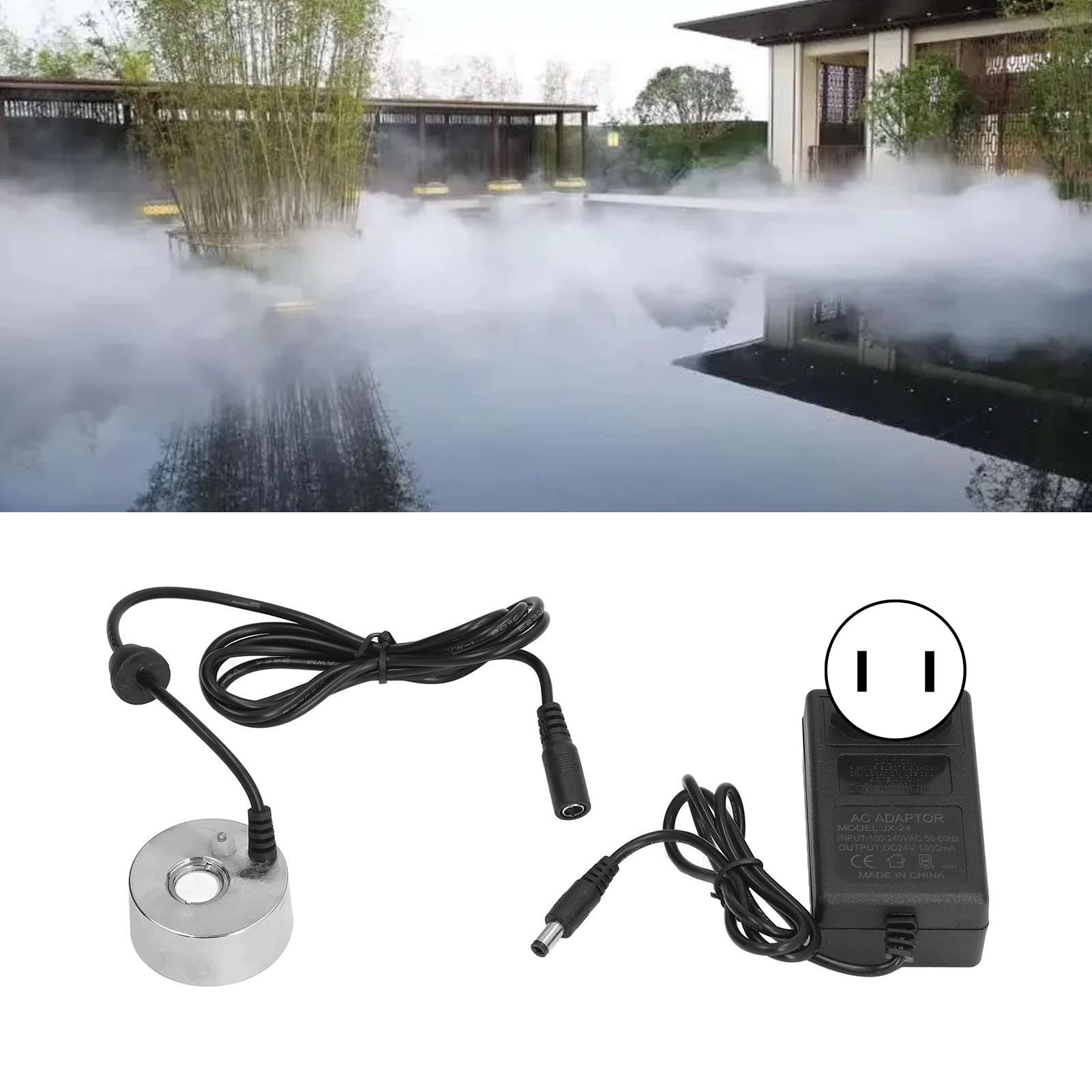Airshi Ultrasonic Fogger - Aluminum Mist Maker & Fog Generator for Water Fountains, Ponds, Rockeries, Fish Tanks, Vases & Birdbaths | Easy to Use Single Head Atomizer with US Plug | Perfect for Home Decor, Garden Landscaping & Relaxation Spaces