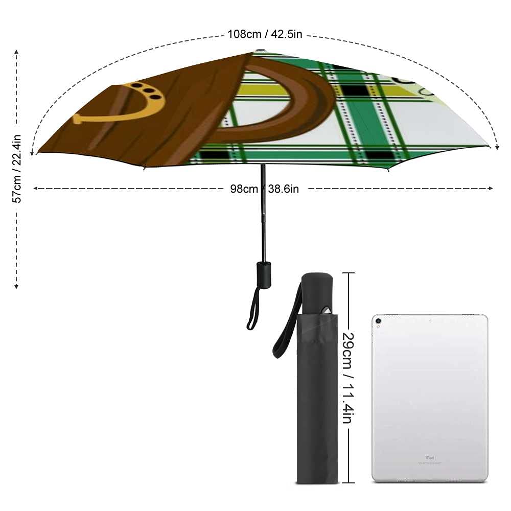 Windproof Travel Umbrella - Compact Automatic Open/Close Folding Umbrella with Elephant Art Design for Men & Women - Perfect for Rainy Days, Golf, Travel & Outdoor Activities