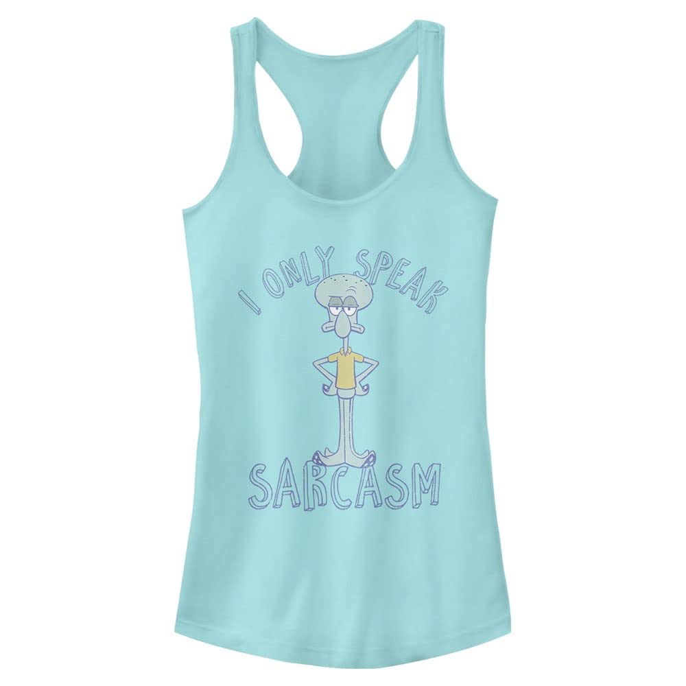 SpongeBob SquarePants Sarcasm Racerback Tank Top for Women - Funny Graphic Tee for Casual Wear, Beach Outfits & Nickelodeon Fans