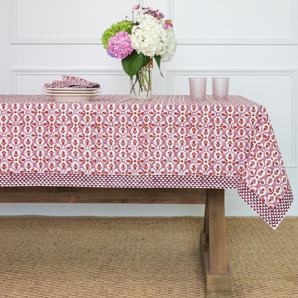 Elegant Fleur de Lis Rose Tablecloth - Premium Round Dining Table Cover for Wedding, Party & Home Decor
