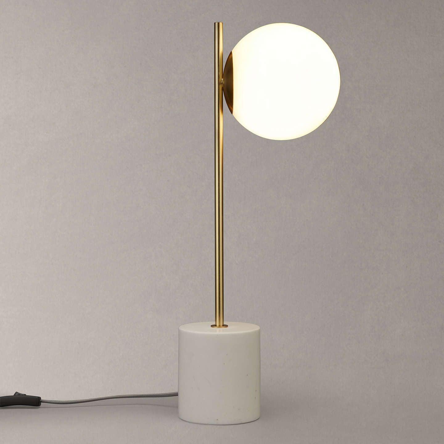 Modern Sphere & Stem Table Lamp - Adjustable LED Desk Light for Home Office, Bedroom, and Living Room - Perfect for Reading, Working, and Ambient Lighting