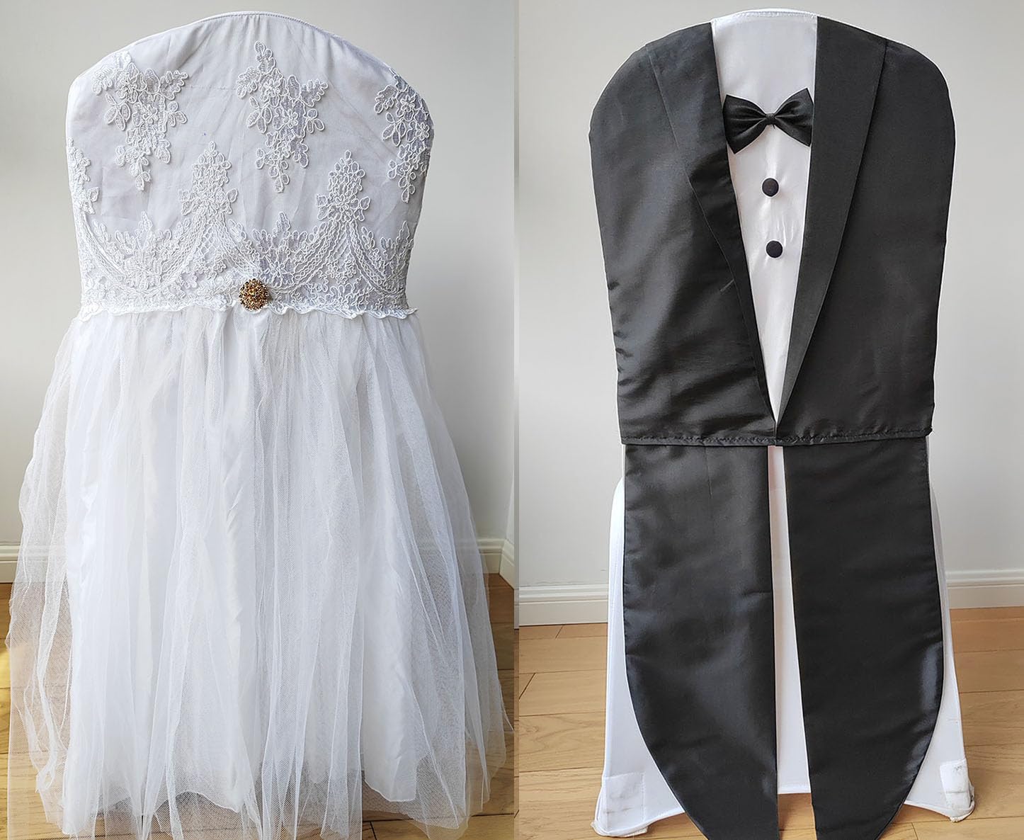 Elegant Mr & Mrs Chair Covers - 2 Pack Wedding Decor for Bride & Groom - Perfect for Wedding Receptions, Birthday Parties & Special Events - Chic Chair Back Covers for Romantic Celebrations