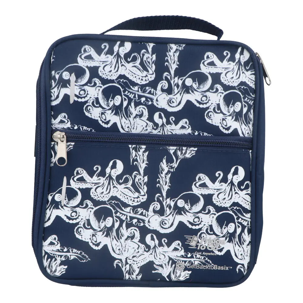 Fridge To Go Insulated Lunch Box Medium - Leakproof Cooler Bag for Work, School & Picnics | Octopus Design | Perfect for Adults & Kids