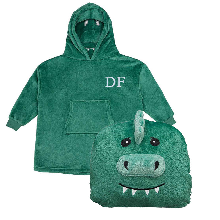Custom Embroidered Initial Fleece Hoodie & Soft Toy - Personalized Gift for Kids, Women & Men - Perfect for Birthdays, Christmas & Family Photos