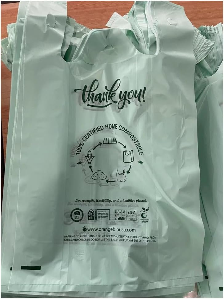 Extra Large 500-Count OrangeBio Certified Compostable Shopping Bags - 12