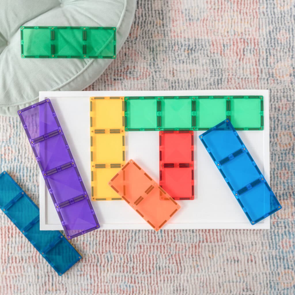 Connetix Magnetic Tiles - 18 Piece Rainbow Rectangle Building Set for Kids, STEM Educational Toys | Perfect for Creative Play, Classroom Activities & Birthday Gifts