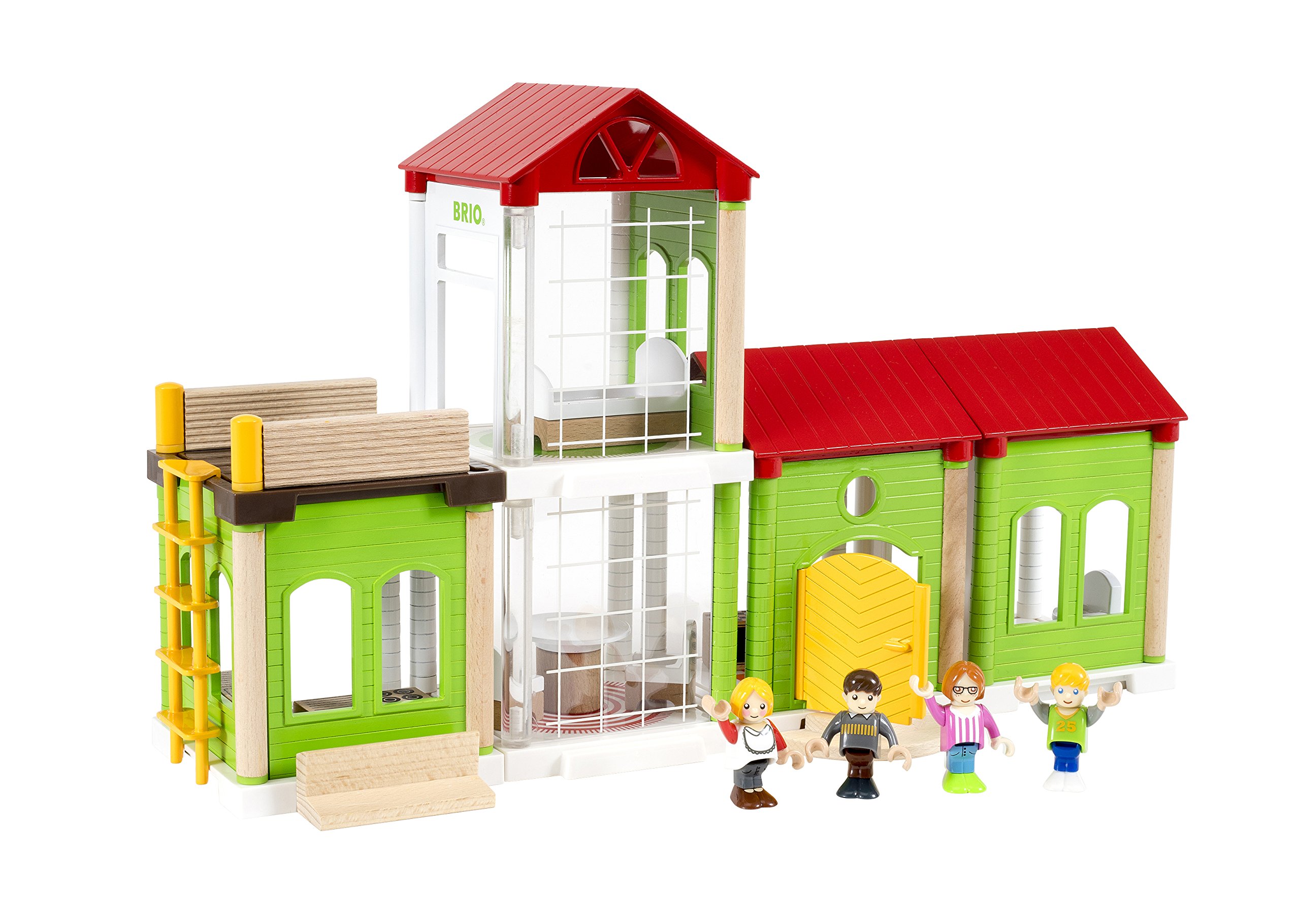 BRIO World - 33941 Family House | 46 Piece Wooden Play House Toy for Kids Ages 3+ | Pretend Play, Role Playing & Early Learning Activity for Toddlers & Preschoolers