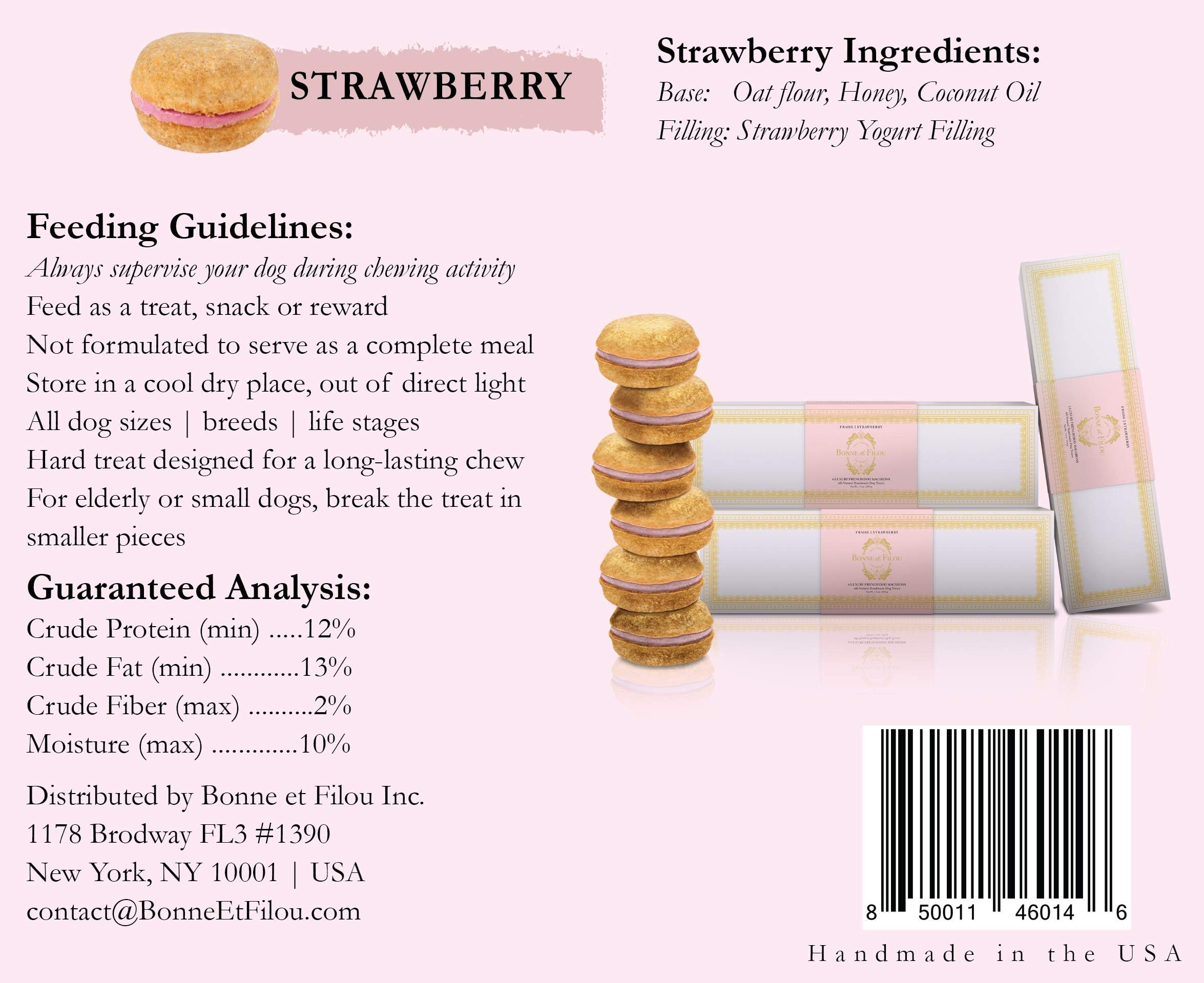 Bonne et Filou Easter Dog Treats - Strawberry Flavored Cupcakes, 18 Count Bulk Gift Pack | Macaron Style Cakes | Healthy Human-Grade Snacks for Medium & Large Breed Dogs | Perfect for Easter Celebrations, Training Rewards & Special Occasions