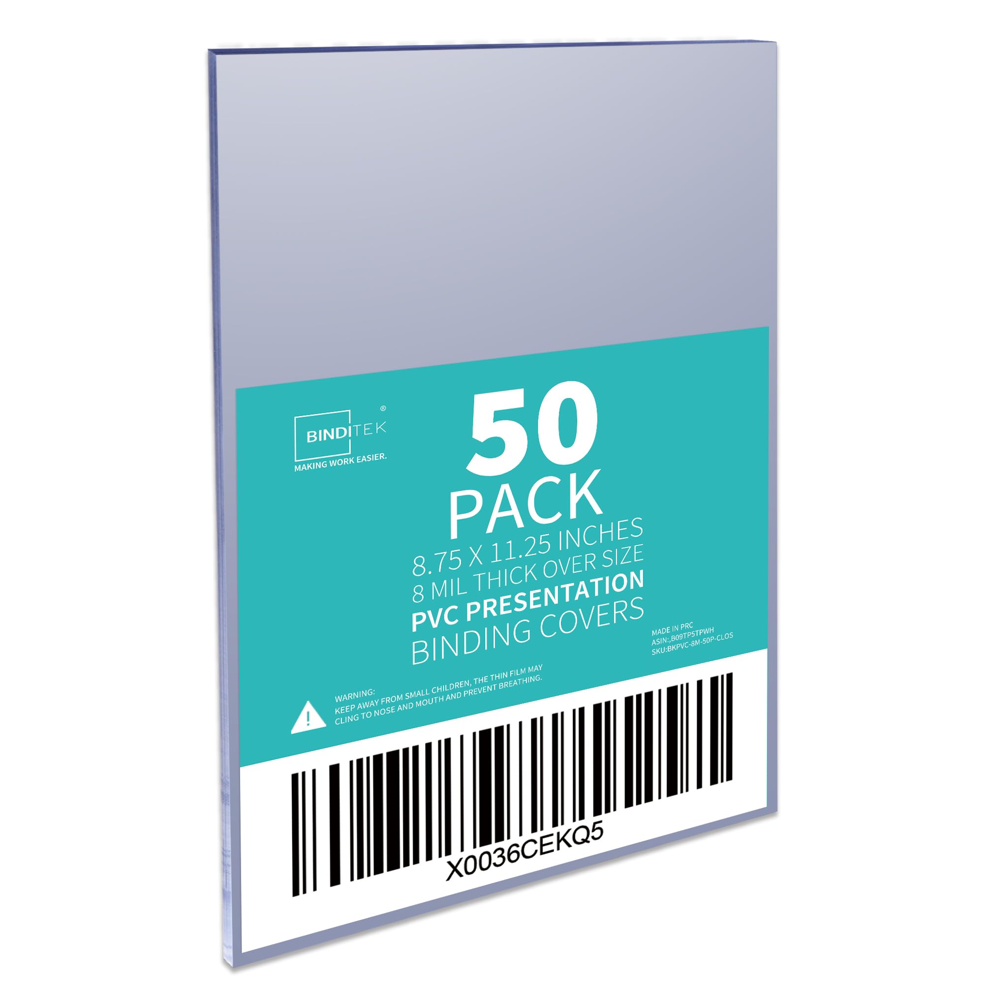 Clear PVC Binding Covers 8.75x11.25