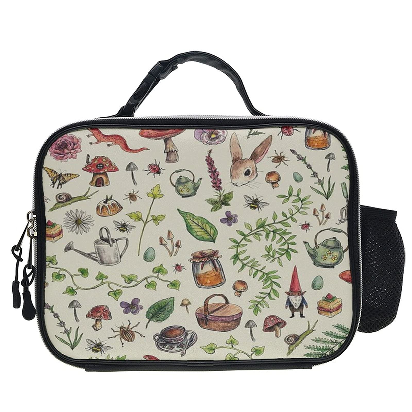 NiYoung Reusable Lunch Box & Insulated Lunch Bag for Women, Men, Kids - Portable Hanging Tote for School, Work, Picnics | Light Green Printed Design | Perfect for Fishing, Hiking, Camping & Outdoor Activities