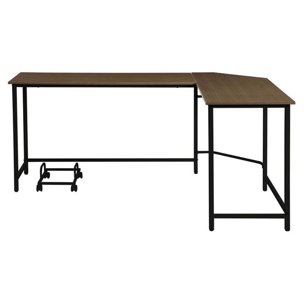 Acme Bambina Wooden Computer Desk with Monitor Stand - Black & Oak Finish - Home Office Workstation for Small Spaces | Perfect for Remote Work & Study