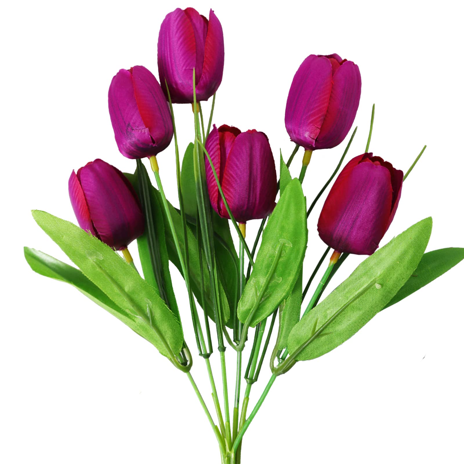 36 Heads Artificial Tulips Flowers - 12 Tall Purple Real Touch Faux Tulip Bouquets for Wedding Centerpieces, Home & Office Decor | Floral Arrangements, Table Decor, Spring Party Decorations