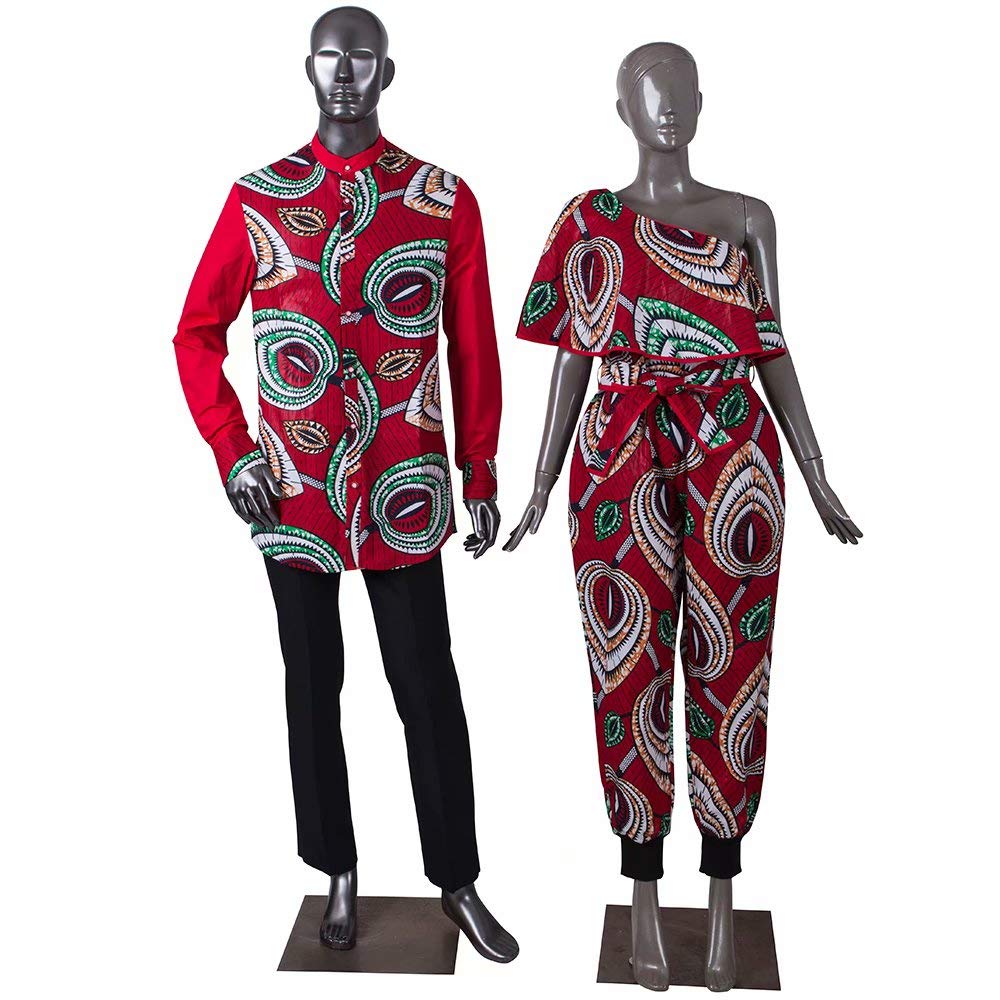 African Couple Rompers & Long Sleeve Jumpsuits - XIAOHUAGUA Matching Wedding Outfits for Men & Women | Perfect for Cultural Celebrations, Photoshoots, and Special Occasions