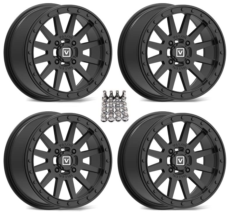 Valor V05 15-Inch Black ATV Wheels - Compatible with Sportsman 550, 850 & 1000 - Durable Off-Road Rims for Mud, Sand & Trail Riding