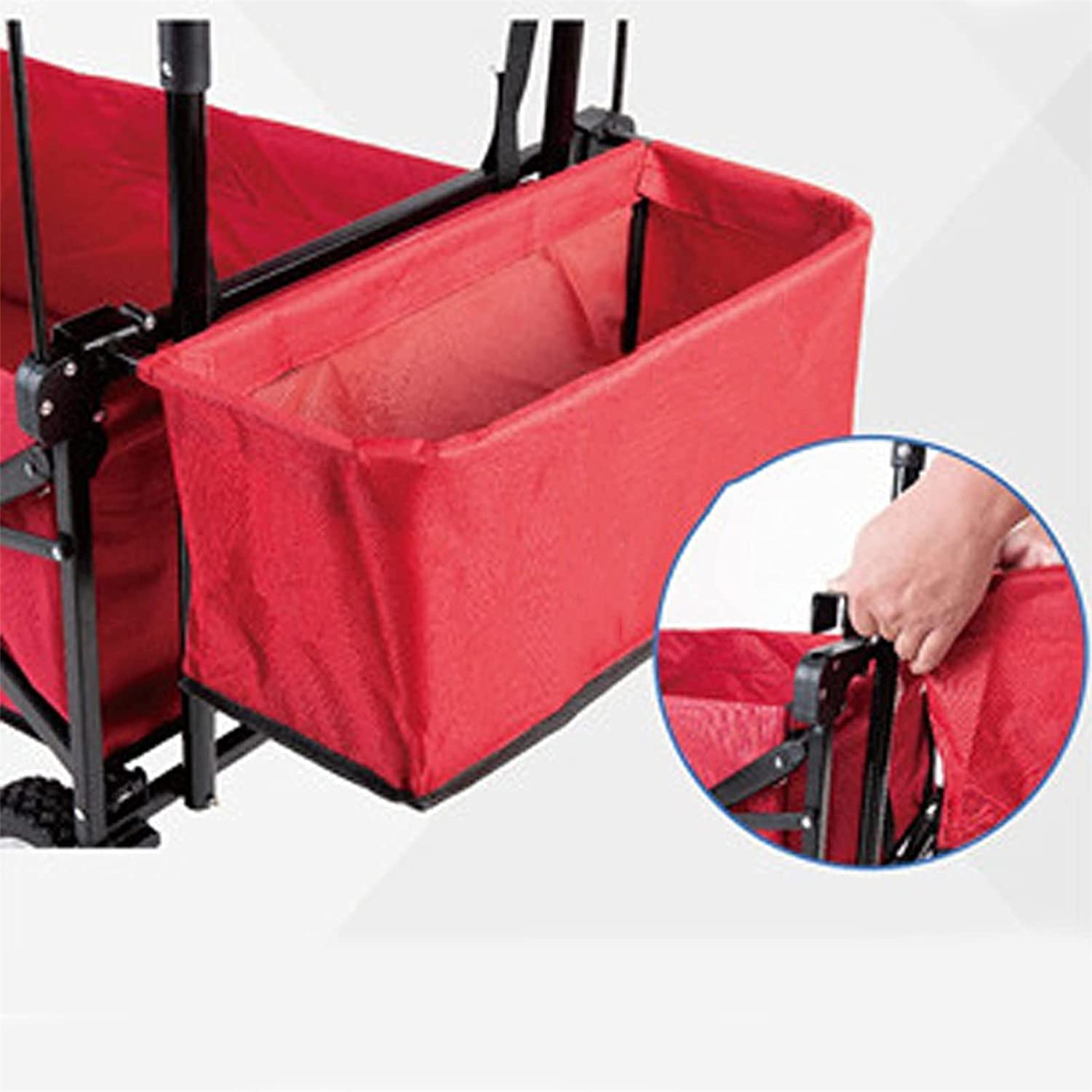 Foldable Cargo Wagon Storage Bags - Removable Oxford Cloth Tail Pocket, Collapsible Shopping Cart Accessories for Camping, Grocery & Beach Trips - Portable Hand Push Trolley with Durable Storage Solutions