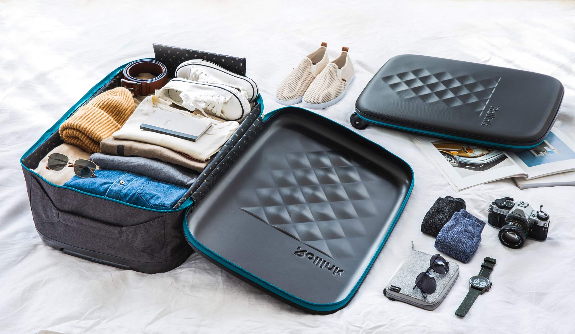 Rollink Flex Vega Medium Checked Collapsible Suitcase - Lightweight Hardshell Luggage with Silent 360° Spinner Wheels, TSA Lock, Water & Scratch Resistant | Perfect for Air Travel, Business Trips & Vacation Packing