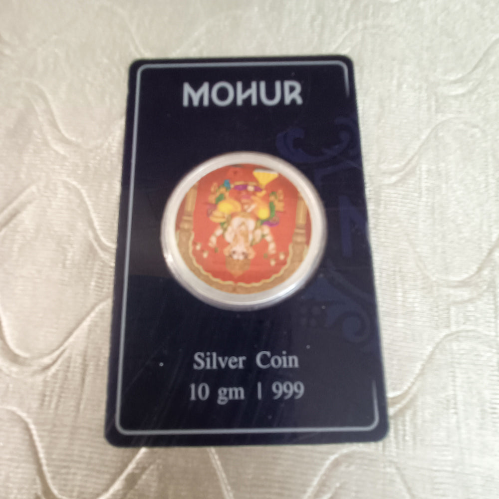 999 Pure Silver Ganesha Coin - Auspicious Hindu God Ganesh Design 15 - Perfect for Puja, Home Altar, Meditation & Spiritual Gifts