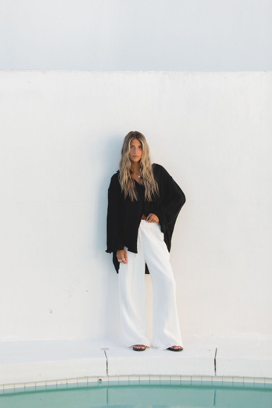 Oversized Button Down Shirt for Women - Casual Summer Poolside Cover Up - Perfect for Beach, Vacation, and Relaxing Outdoors