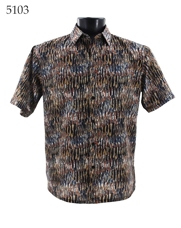 Bassiri Men's Short Sleeve Casual Shirt 5103 - Comfortable & Stylish for Summer, Outdoor Activities & Travel