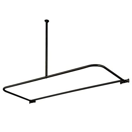 D-Shape Shower Curtain Rod in Oil Rubbed Bronze - Rust-Resistant Bathroom Hardware for Walk-In Showers and Bathtubs