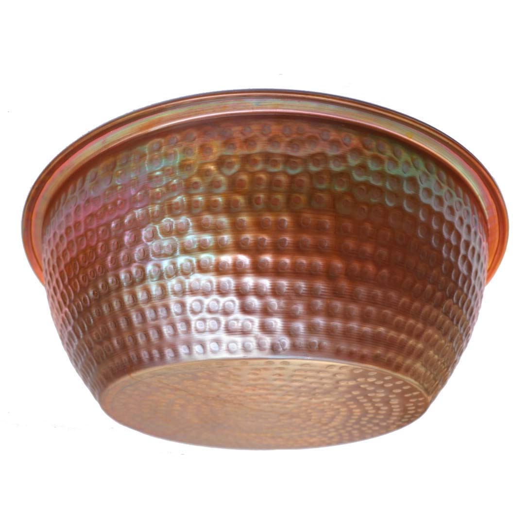 Portable Copper Foot Soaking Bowl for Pedicure & Massage - Rustic Spa Basin for Relaxation, Home & Salon Use