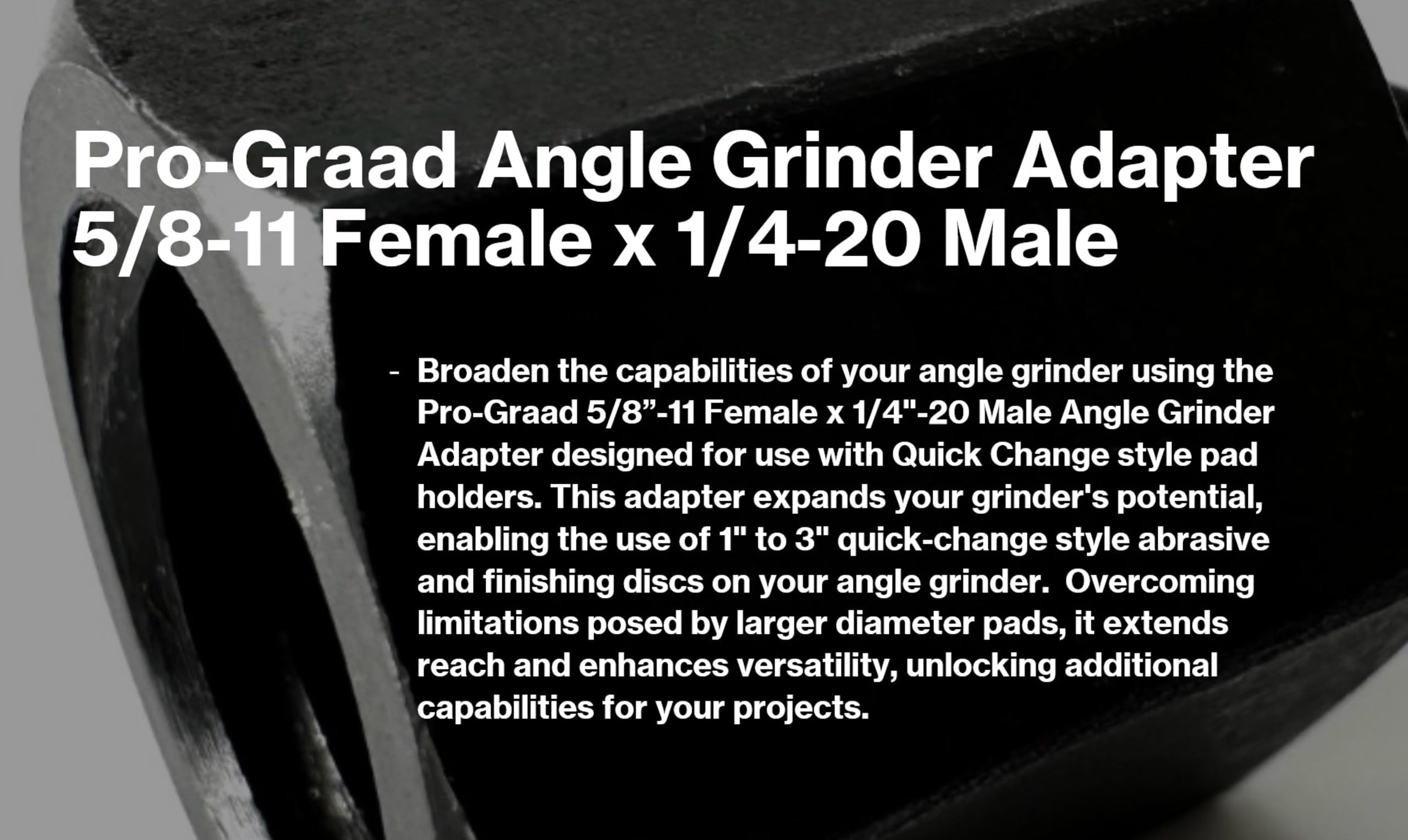 5/8-11 Female to 1/4-20 Male Angle Grinder Adapter - Compatible with Roloc, Roll Lock, Type R & S 1