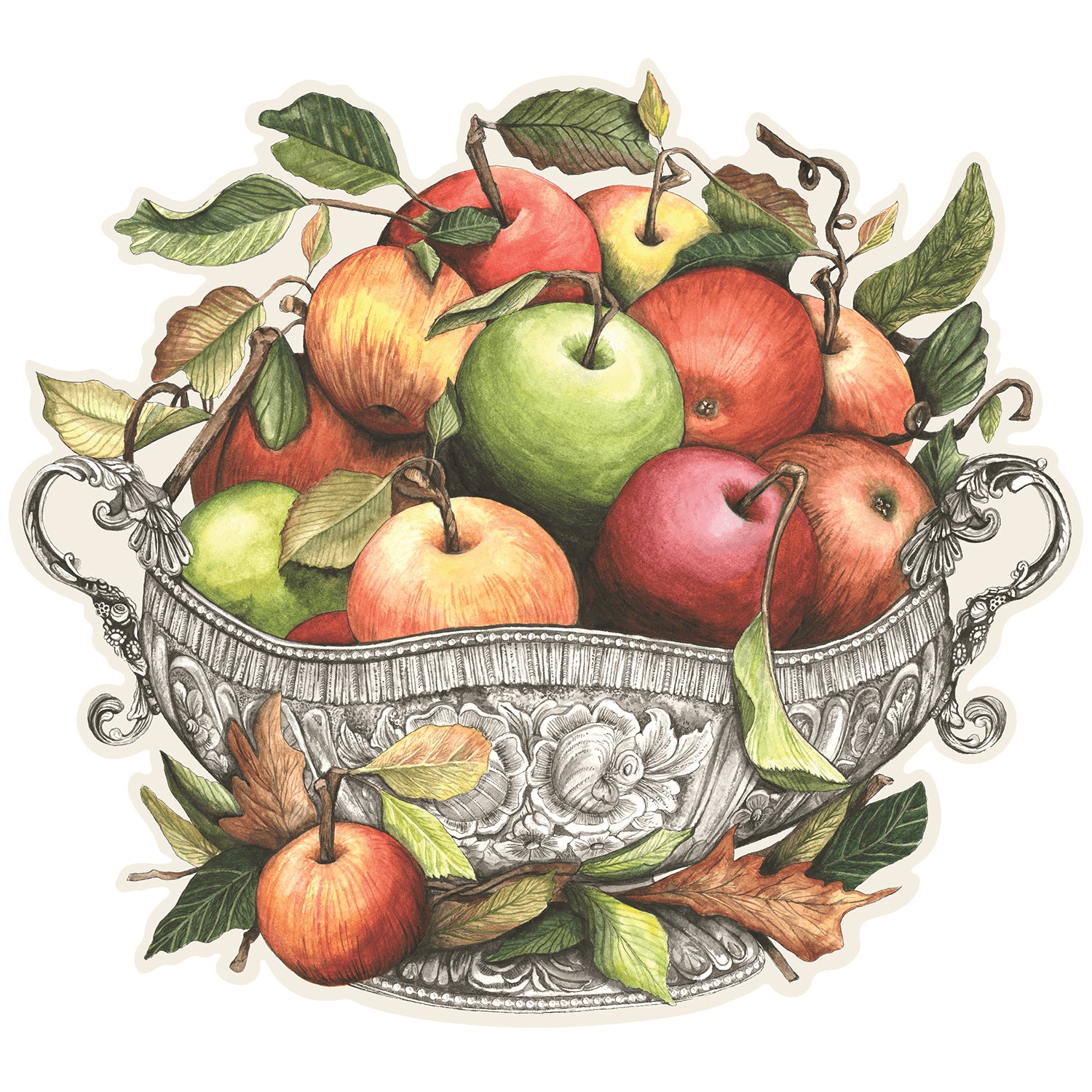 Premium Die-Cut Apple Arrangement Placemat - Elegant Table Decor for Fall, Thanksgiving & Holiday Dining - Perfect for Seasonal Centerpieces and Party Table Settings