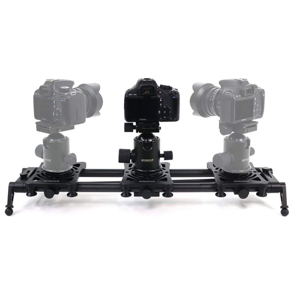 KONOVA P1 Series 60cm Carbon Fiber Camera Slider Dolly - Smooth Parallax & Panoramic Shots for DSLR, Mirrorless & Smartphones - Includes Carrying Bag - Perfect for Vlogging, Film Making & Professional Photography