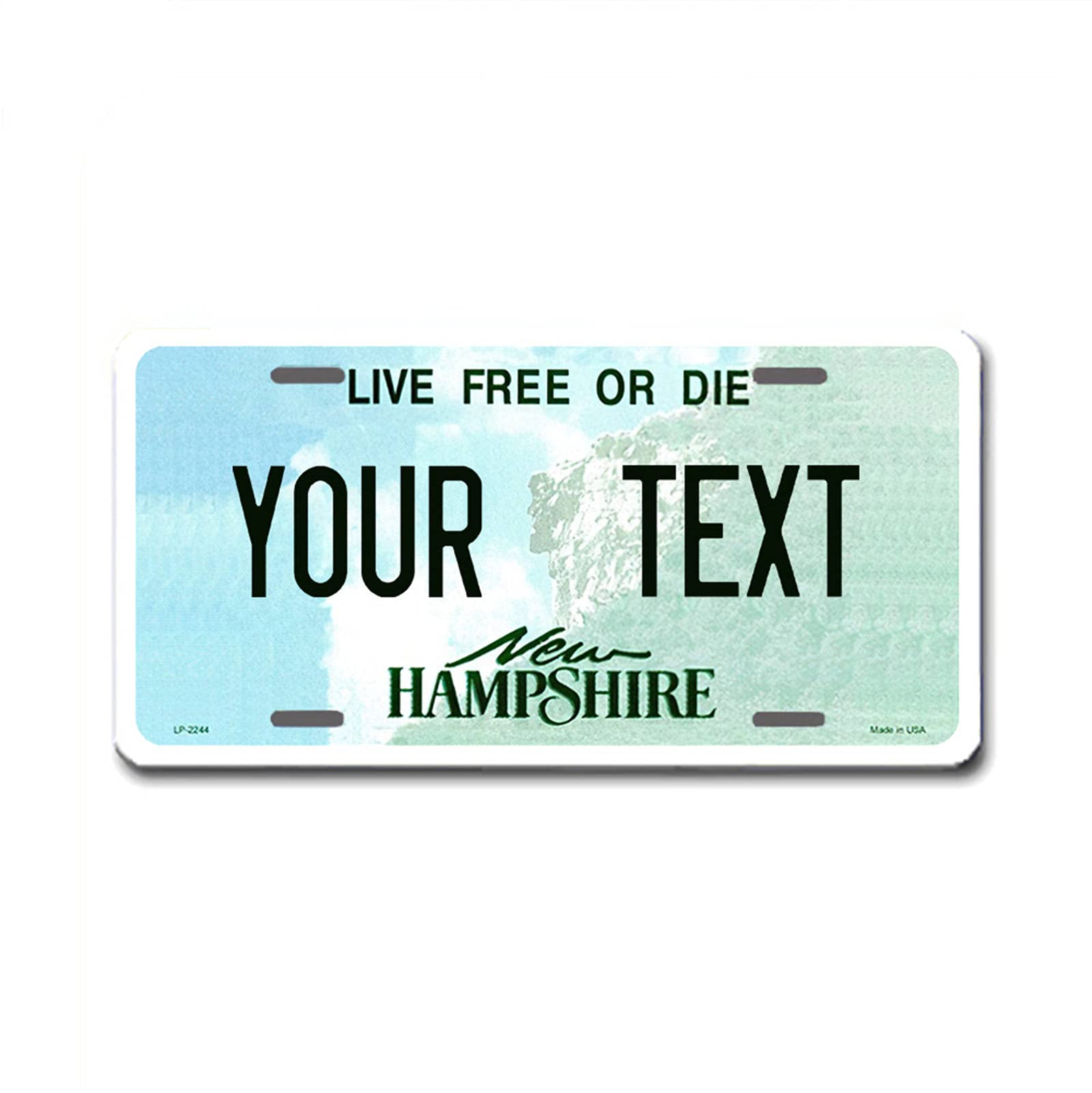 Custom Personalized New Hampshire License Plate - 6x12 Inch Aluminum Metal Car Tag for Front & Rear - Unique Gift for Car Enthusiasts & State Pride - Perfect for Cars, Trucks, Motorcycles & Garage Decor