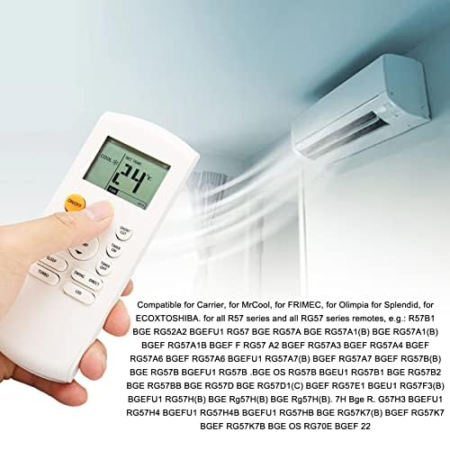 Universal Air Conditioner Remote Control Replacement for R57 & RG57 Series - Compatible with Multiple AC Brands - Perfect for Home, Office, and Hotel Use