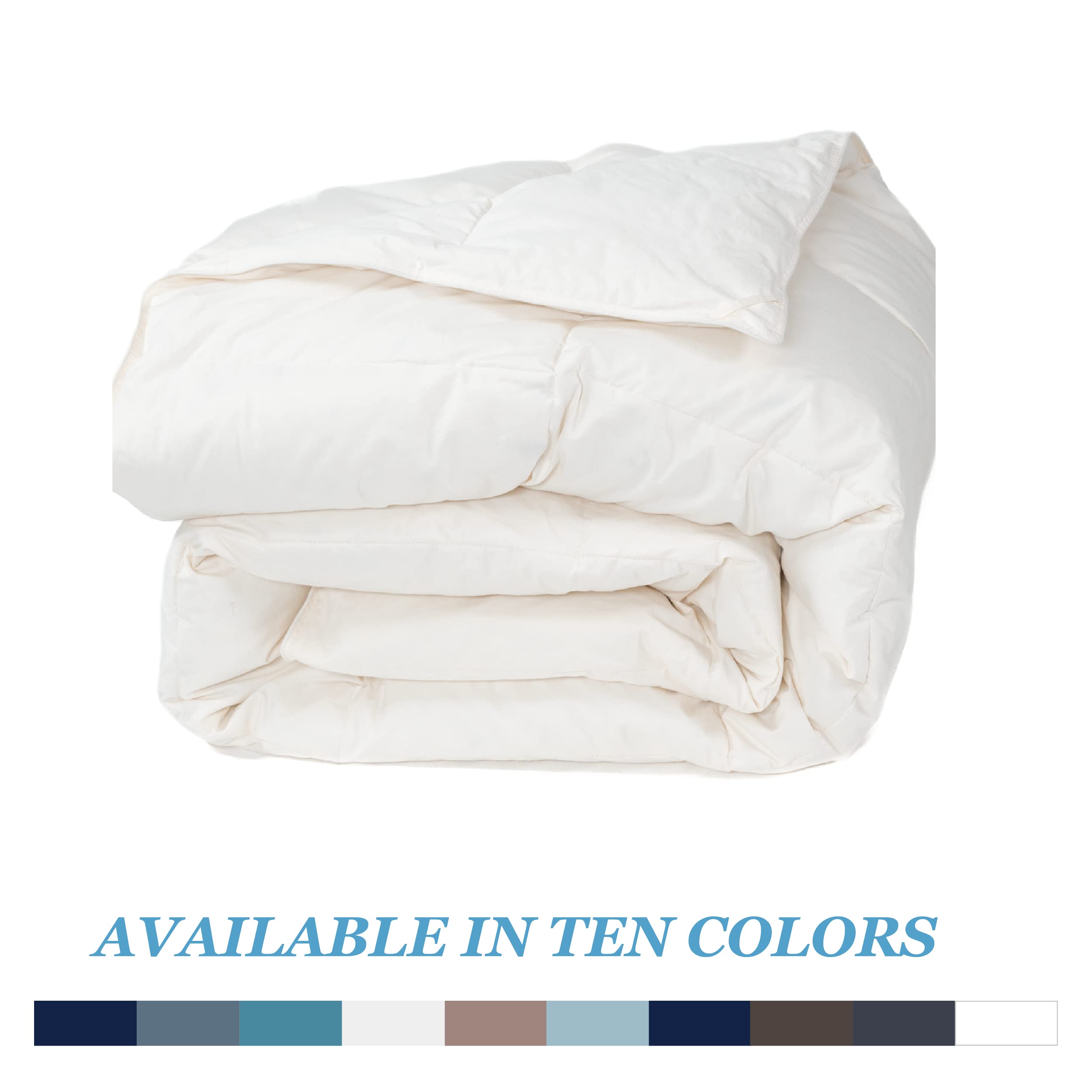 Premium Medium Warmth Down Comforter with Duvet Corner Loops - Twin/Long Twin Size Ivory - Ultra Soft All-Season Bedding for Cozy Sleep & Guest Rooms