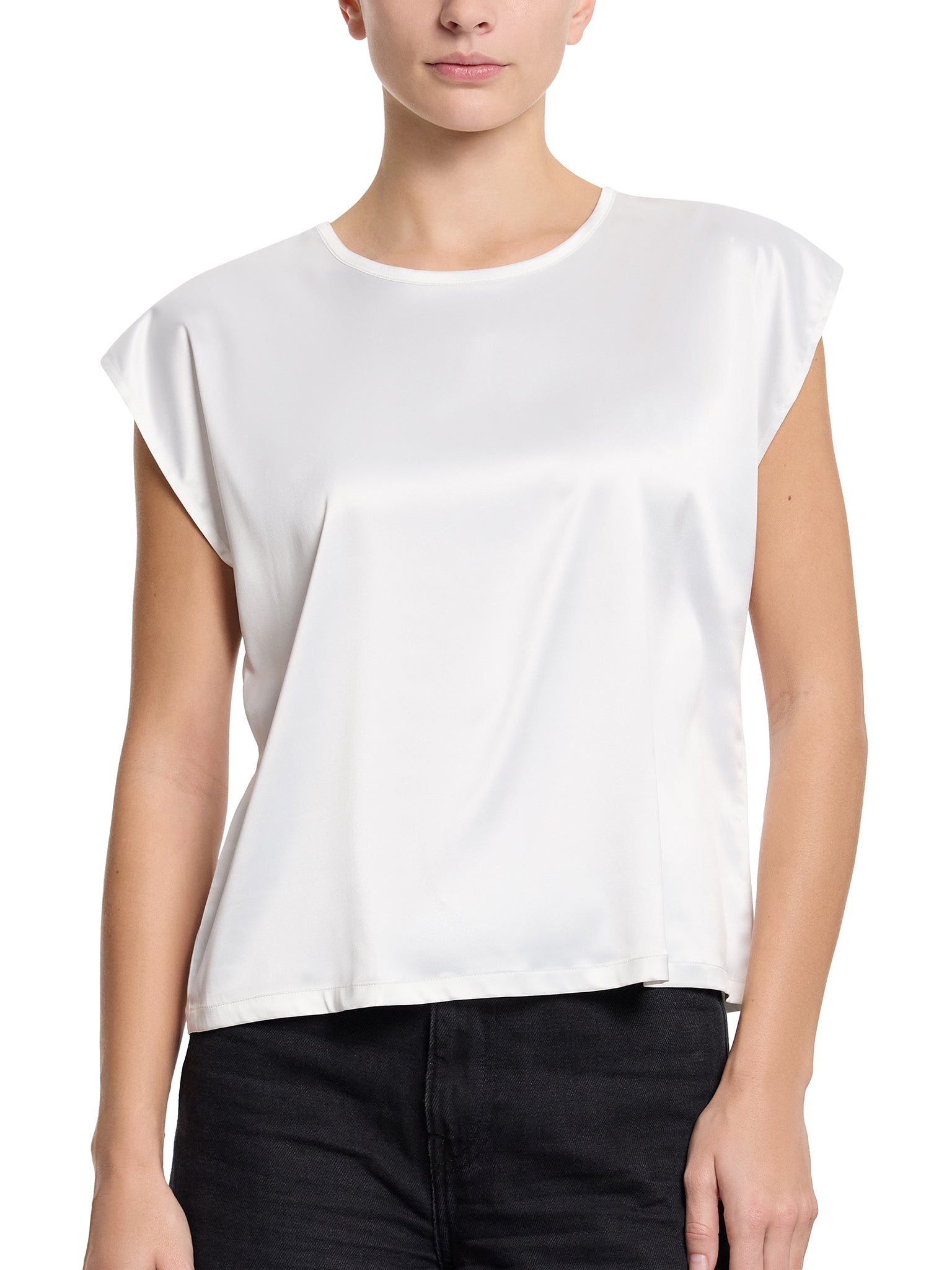 Satin Sleep Cap Sleeve Tee - Soft & Comfortable Women's Pajama Top for Nightwear, Lounge & Relaxation at Home