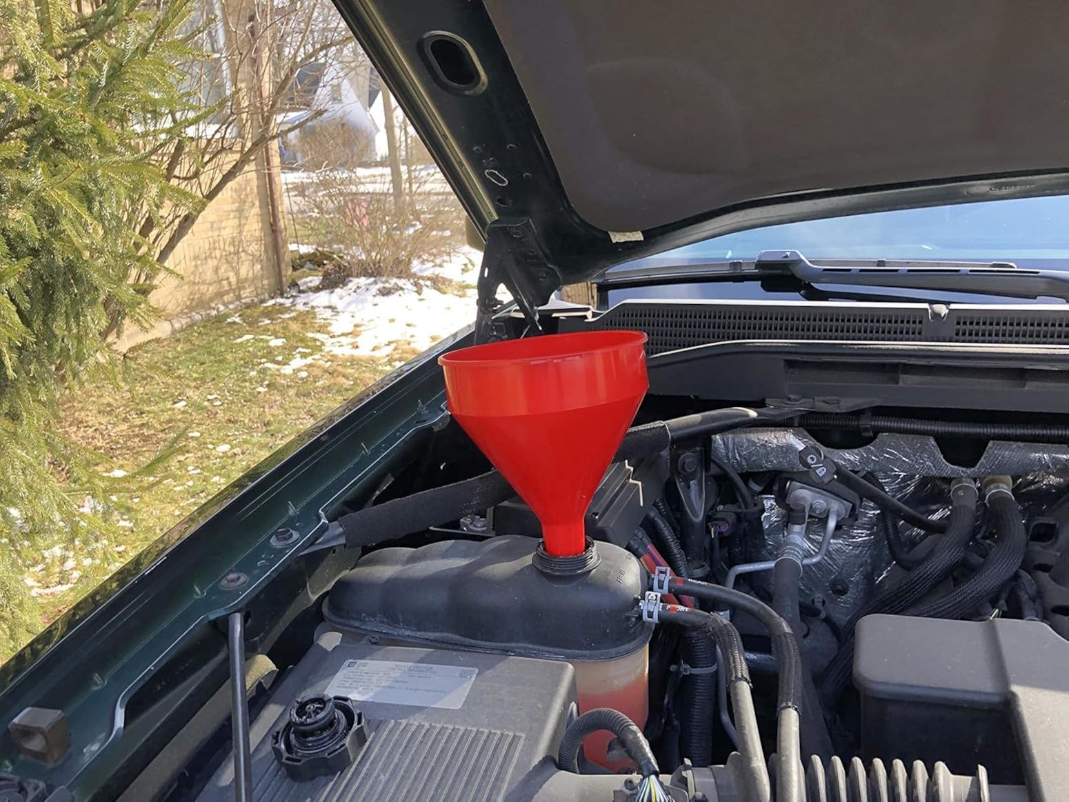 LubriMatic 75-070 2 Quart Polyethylene Plastic Funnel with Screen - Heavy Duty Oil & Fluid Funnel for Automotive, Home, and Workshop Use