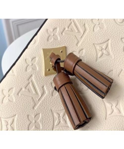 LV Saintonge Monogram Empreinte Leather Handbag in Creme Caramel - Luxury Crossbody Bag for Women, Perfect for Work, Travel and Everyday Use
