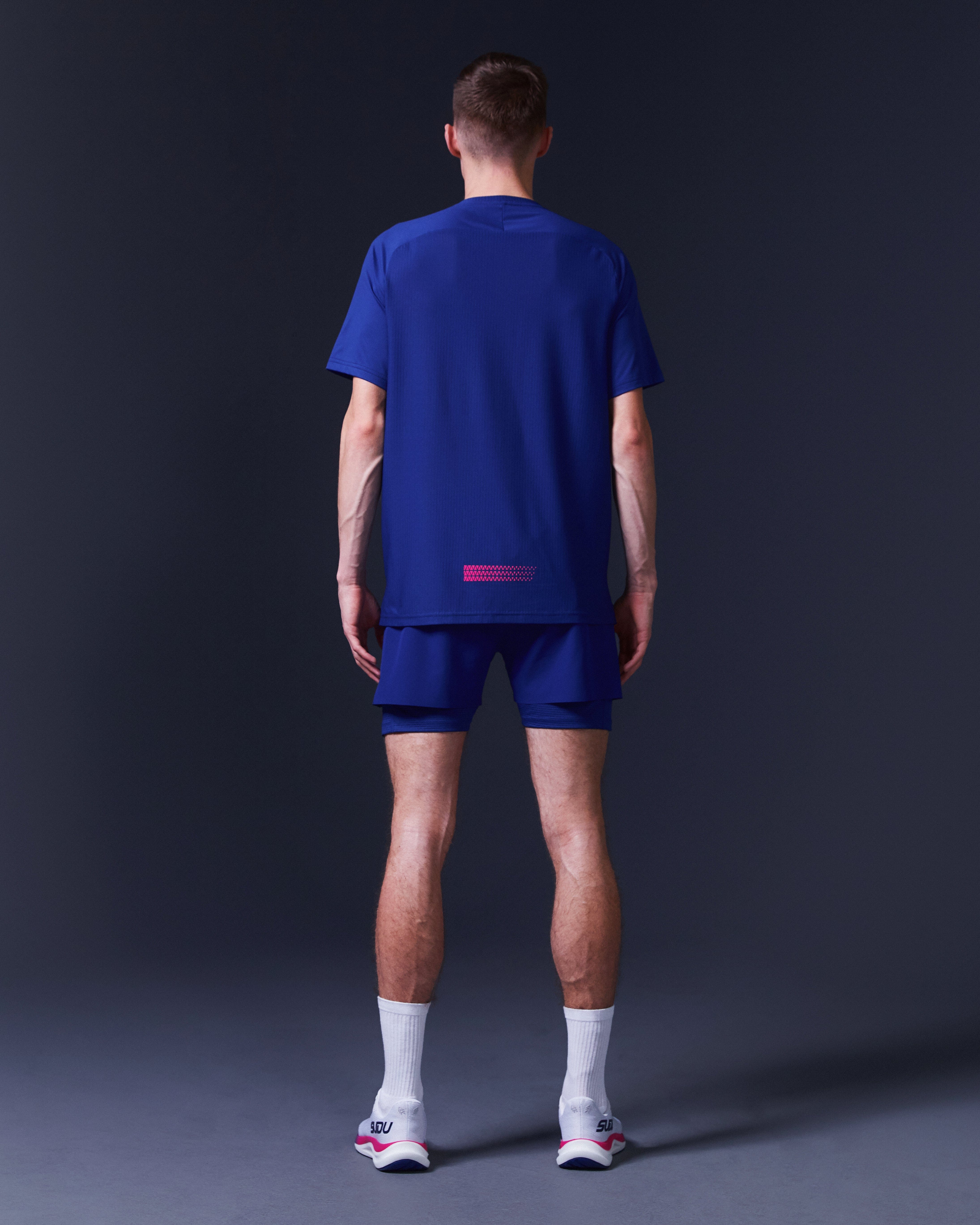 SRT SS 01 Men's Short Sleeve T-Shirt - Dark Blue & Pink Cotton Tee for Casual Wear, Gym & Everyday Outfits