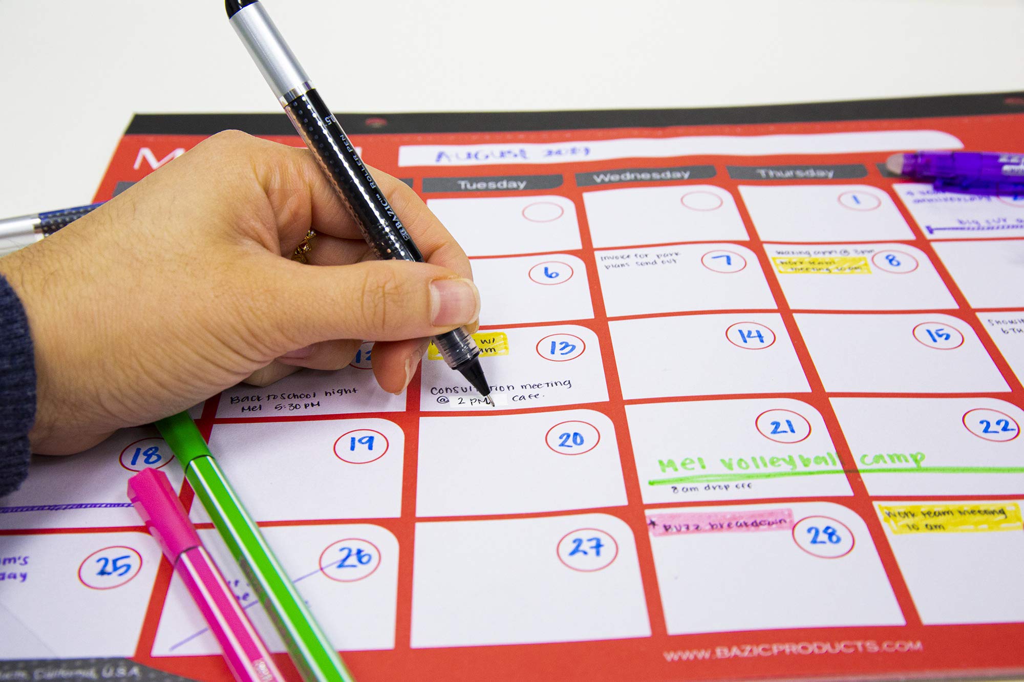 BAZIC Undated 12-Month Desk Calendar 11
