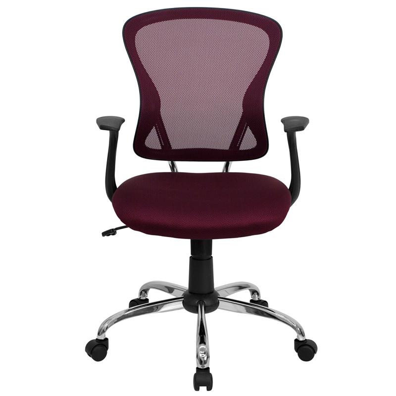 FLASH Alfred Mid Back Black Mesh Swivel Task Office Chair with Chrome Base and Arms - Ergonomic Desk Chair for Home Office, Computer Work & Gaming