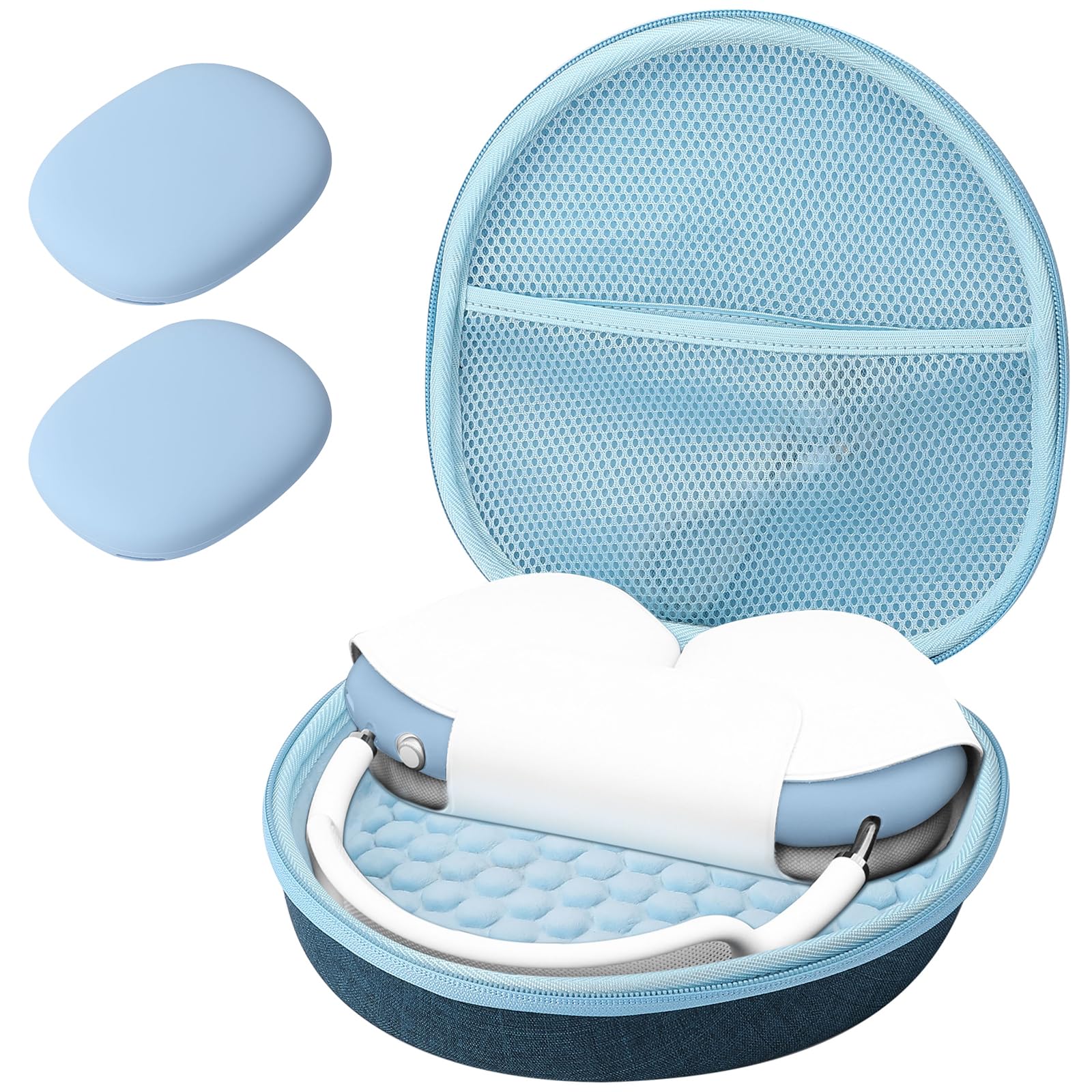 ProCase Hard Shell Travel Case for AirPods Max Headphones - Protective Storage with Mesh Pocket for Accessories | Navy Blue | Perfect for Travel, Commuting & Daily Storage