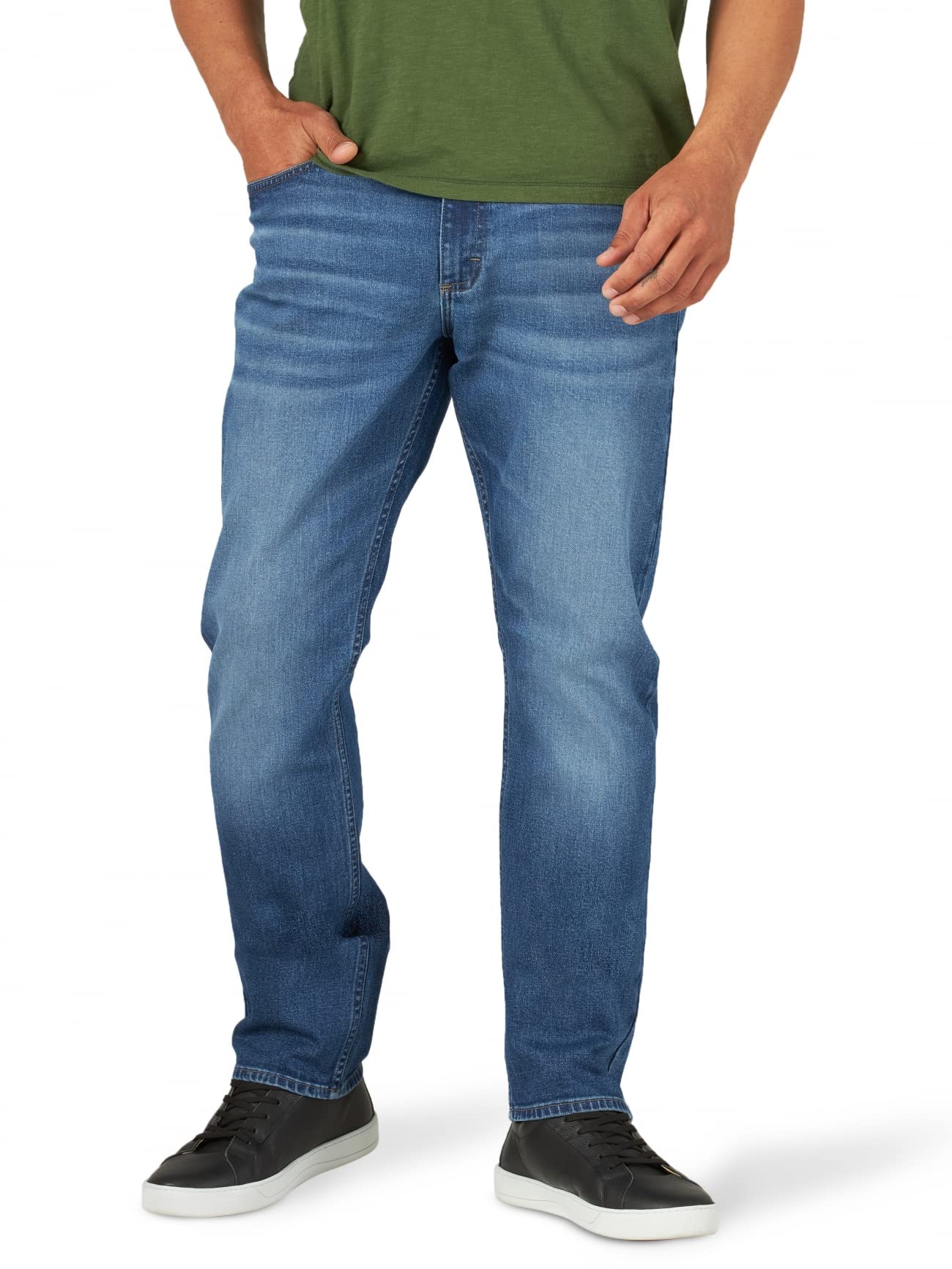 Wrangler Authentics Men's Athletic Fit Stretch Jean - Comfortable & Durable Denim Pants for Work, Casual Wear & Outdoor Activities
