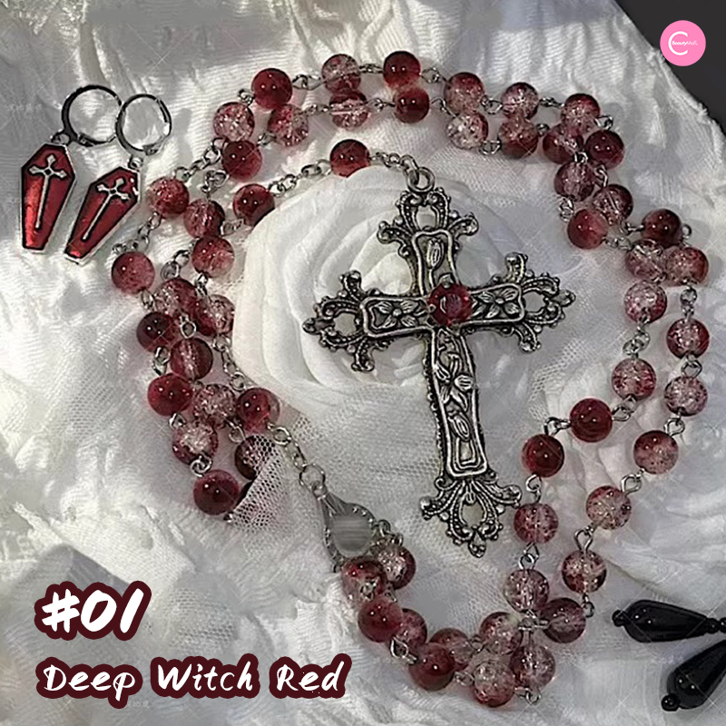 Gothic Dark Punk Cross Pendant Necklace for Women & Men - Stainless Steel Gothic Jewelry - Perfect for Halloween, Cosplay, and Alternative Fashion